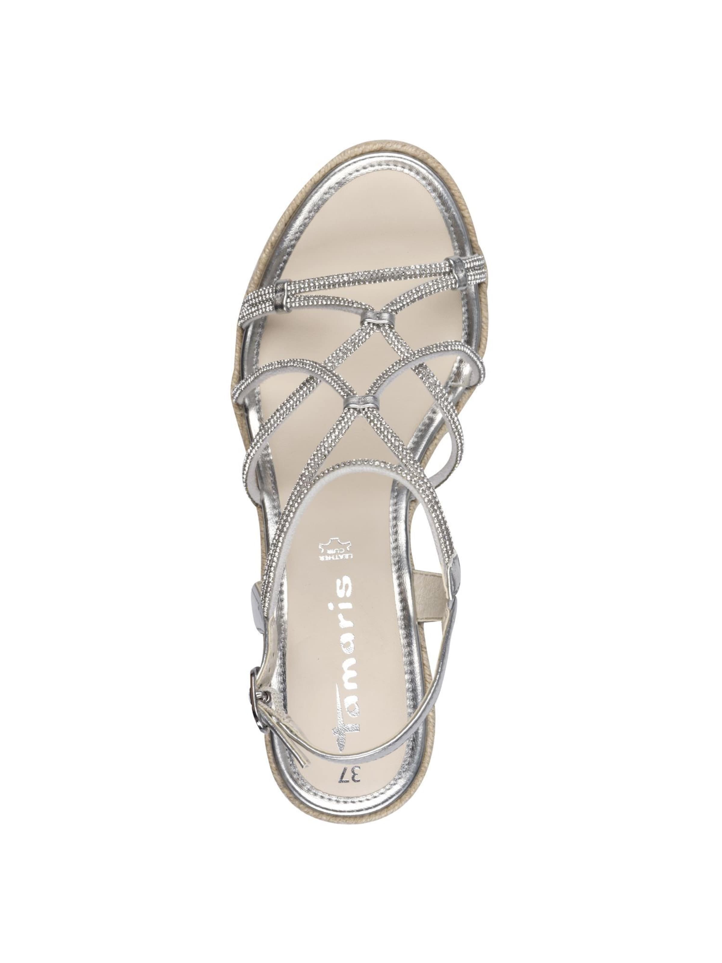 Tamaris Sandalen met riem in Zilver