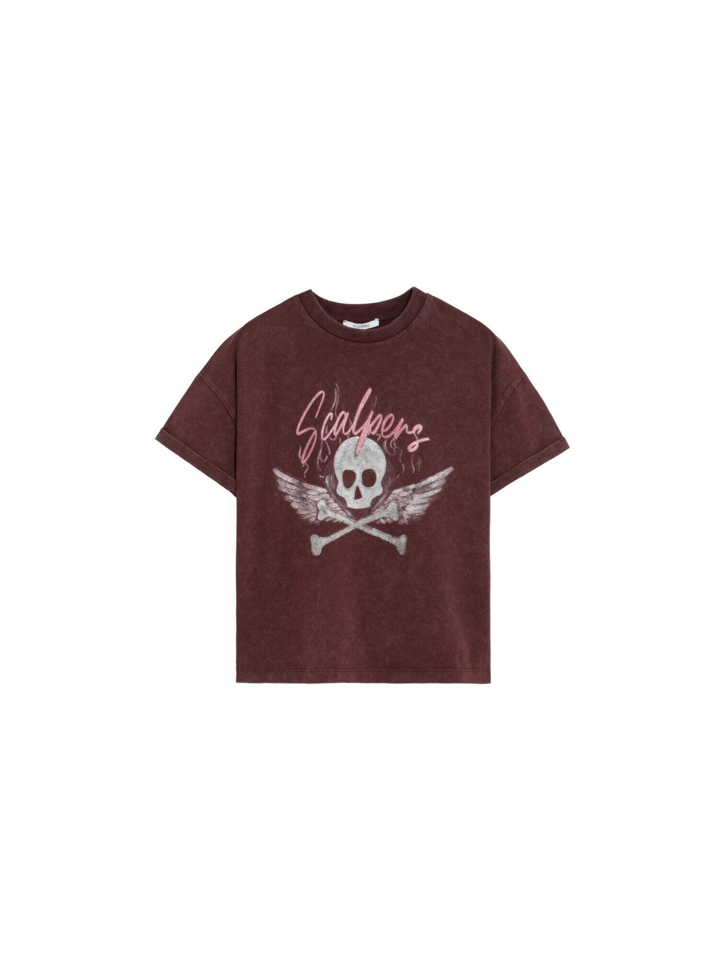 T-shirt Scalpers en marron : devant