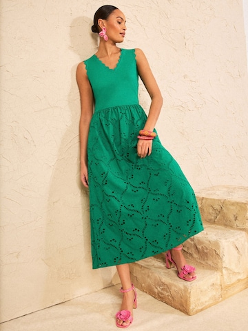 Robe love & roses en vert