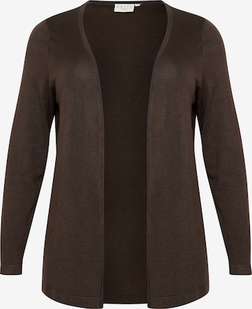 KAFFE CURVE Knit cardigan 'Farsia' in Brown: front