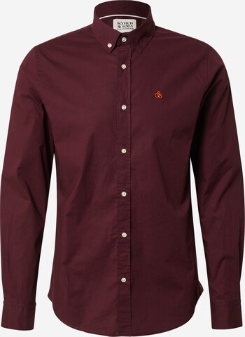 SCOTCH & SODA Slim fit Overhemd 'Essential' in Rood: voorkant