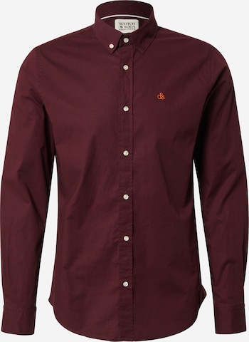 Coupe slim Chemise 'Essential' SCOTCH & SODA en rouge : devant