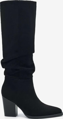 Boots 'Bottes bout pointu effet plissé à talon bloc - noir' VERA Collection en noir : devant