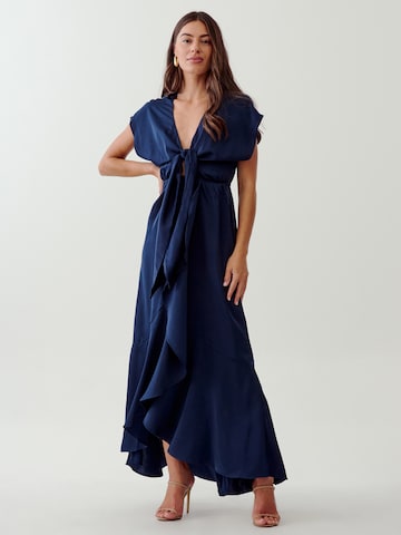 Robe de cocktail 'JAN' Tussah en bleu : devant