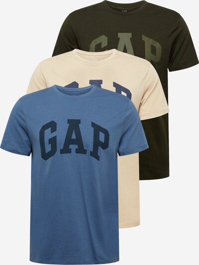 GAP T-Krekls, krāsa - krēmkrāsas / tumši zils / tumši zils / tumši zaļš, Preces skats