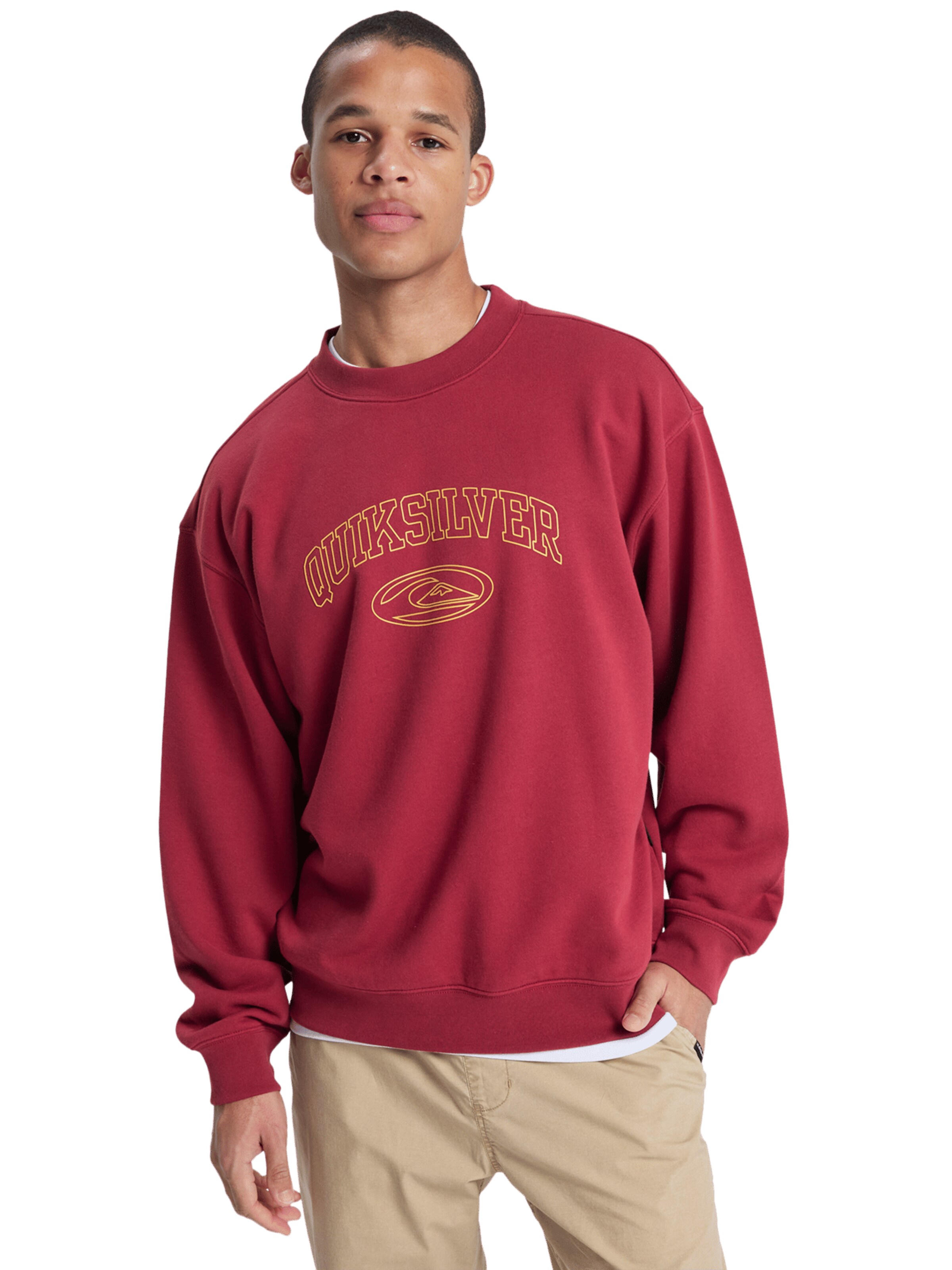 QUIKSILVER Sweatshirt 'New Iconic' in Rot: Vorderseite