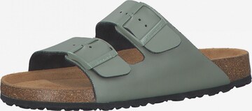 TAMARIS Mules in Green: front