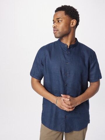 No Excess Comfort fit Button Up Shirt in Blue: front