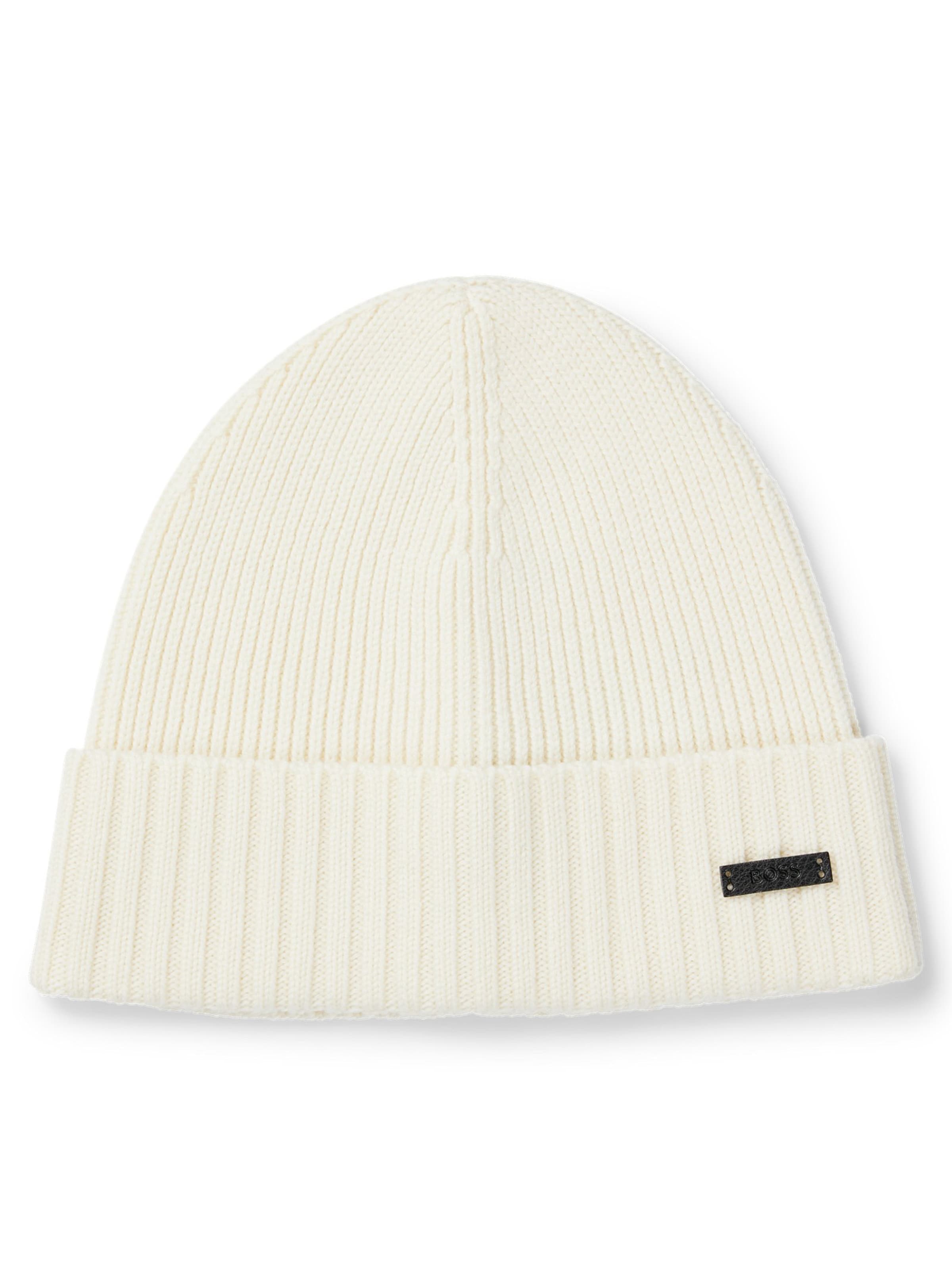 Berretto 'Fati' di BOSS in bianco: frontale