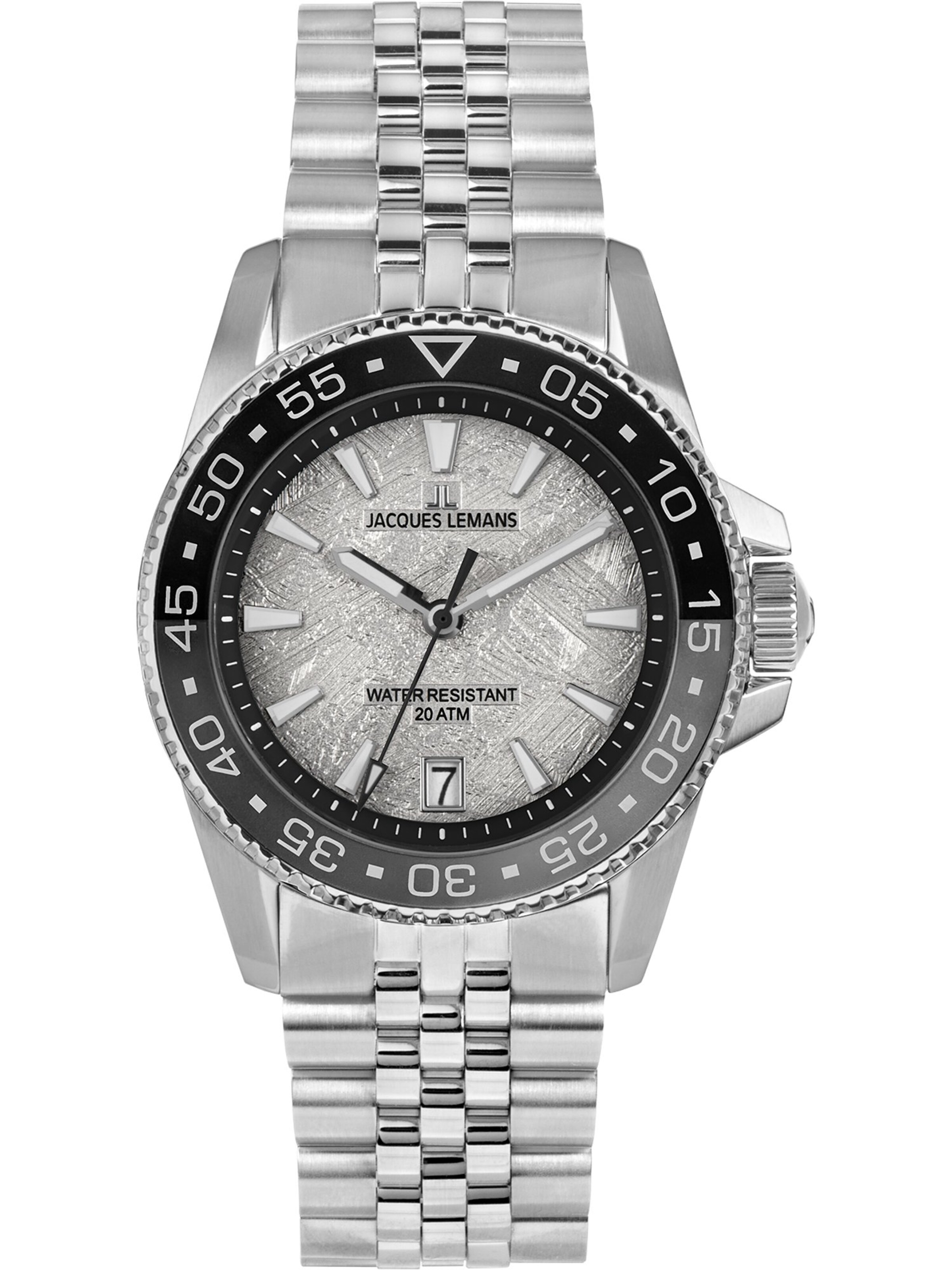 Jacques Lemans Analoguhr in Grau: Vorderseite