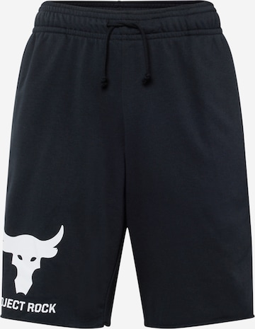 UNDER ARMOUR Tapered Sportbroek 'Project Rock' in Zwart: voorkant