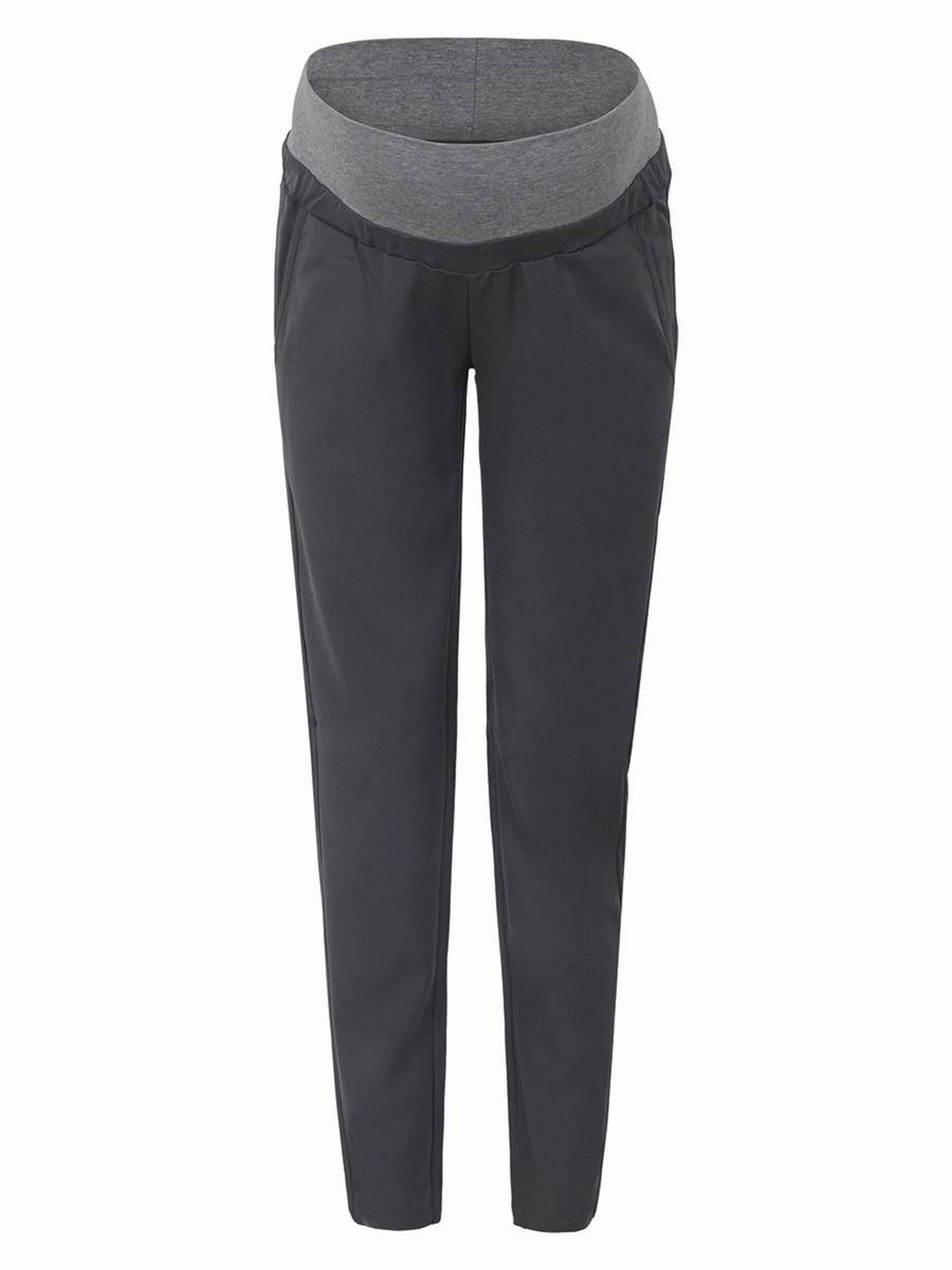 BELLYBUTTON Slim fit Pants 'Umstandshose aus Stoff mit weichem Bund' in Grey: front