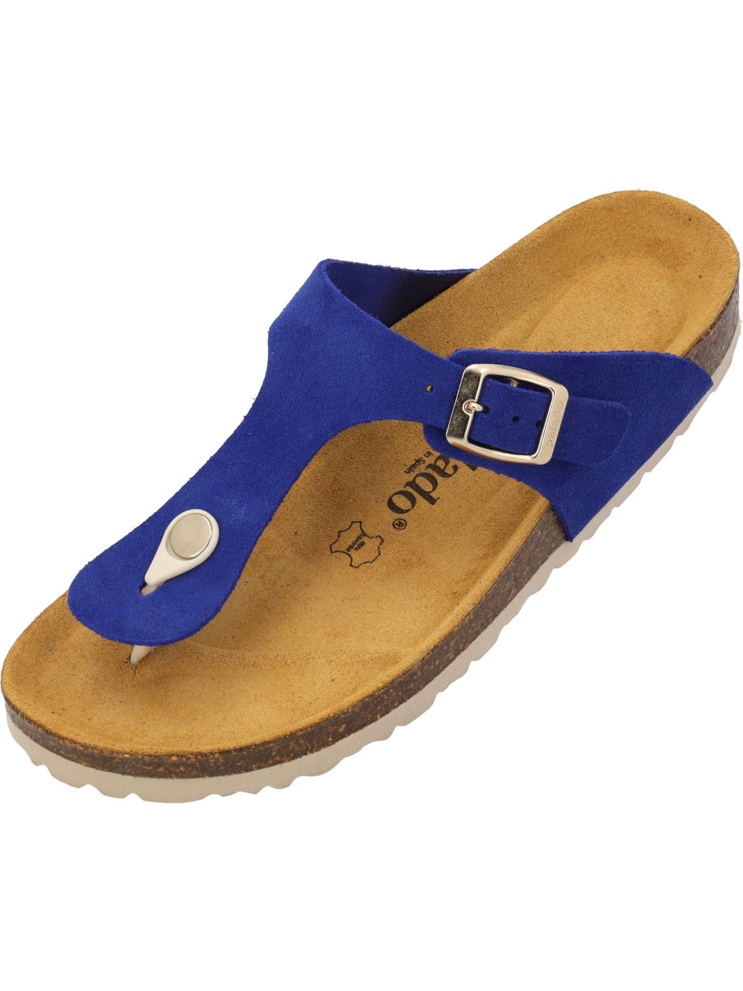 Palado T-Bar Sandals 'Palado Kos Suede Premium Leather' in Blue: front