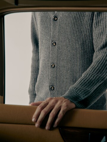 ABOUT YOU x Alvaro Soler Knit Cardigan 'Jamie' in Grey