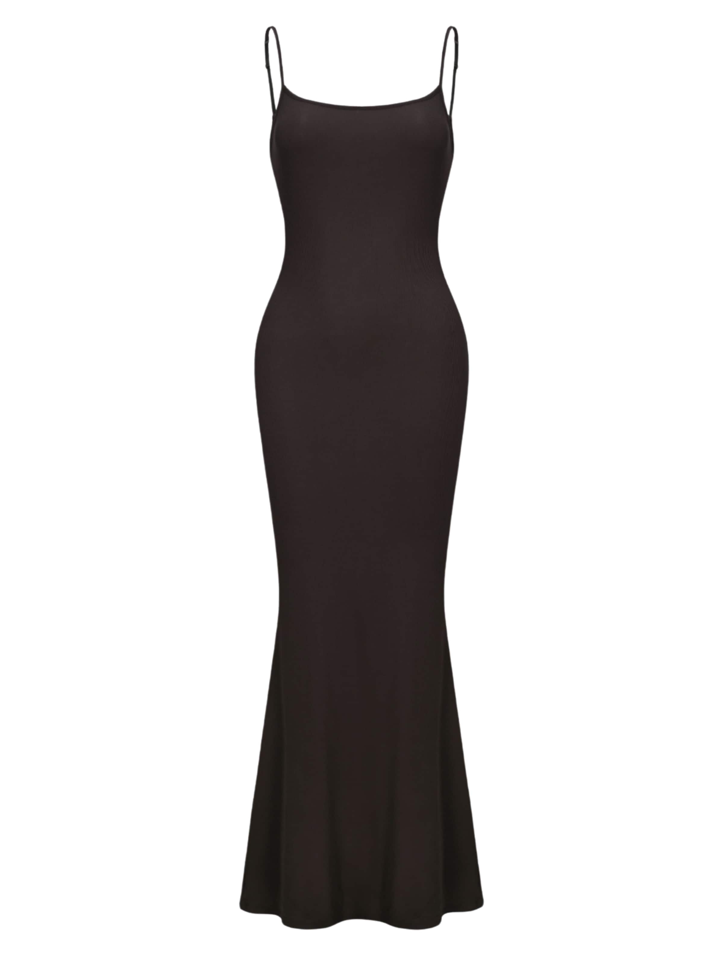 cfab (formerly creamy fabrics) Dress 'Ribbed Cami Maxikleid' in Brown: front