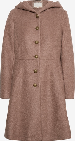 Cream Between-Seasons Coat 'Annabell' in Brown: front