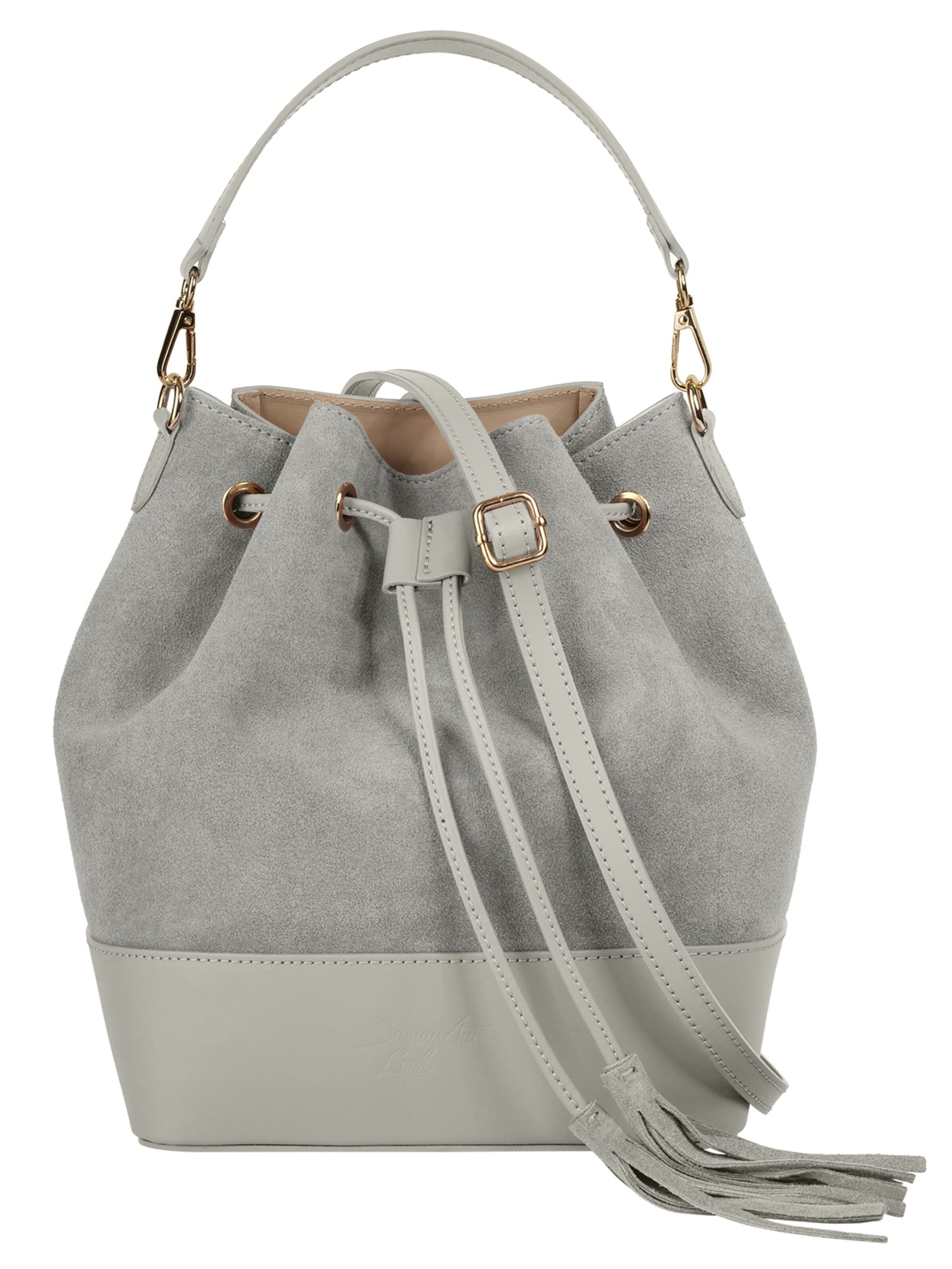 Samantha Look Crossbody Bag in Grey: front