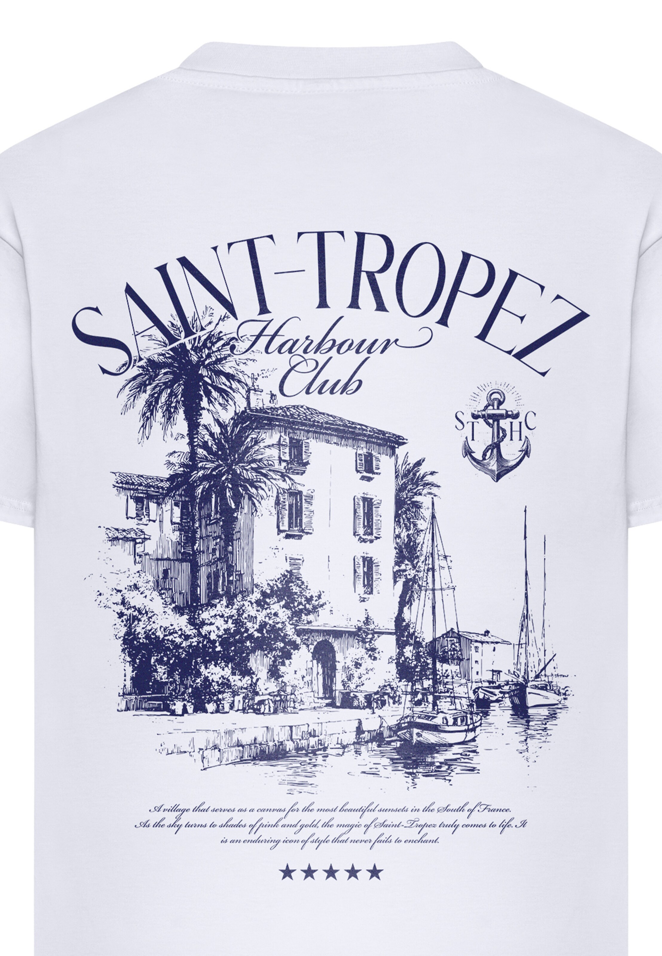 Mister Tee Shirt 'Hotel Saint Tropez' in Wit