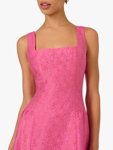 Adrianna Papell Dress 'Textured Jacquard Midi Dress' in Pink