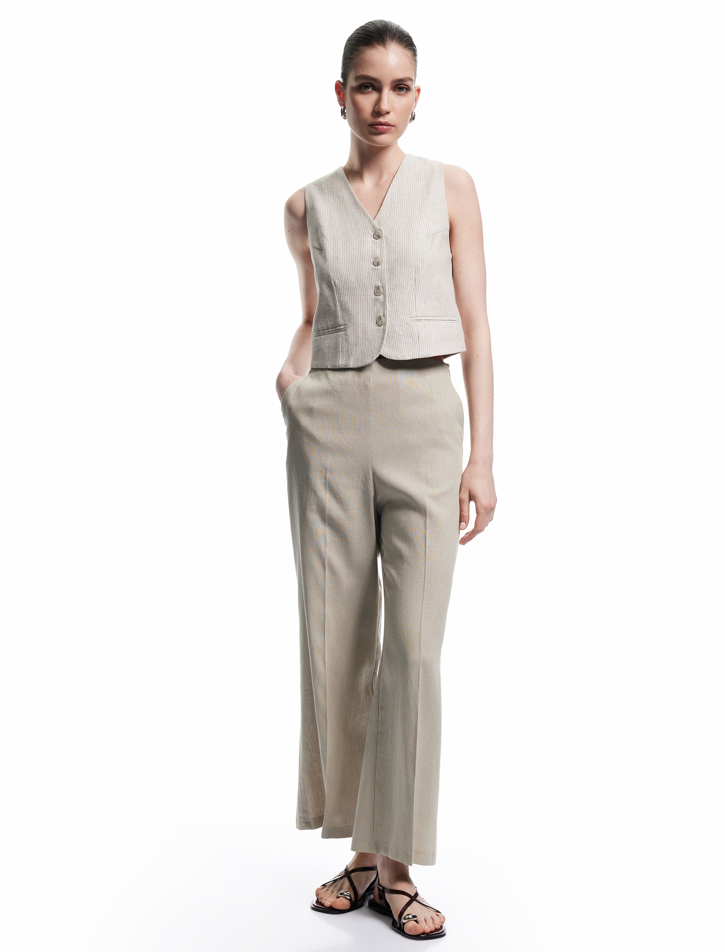 Koton Loose fit Trousers with creases in Grey