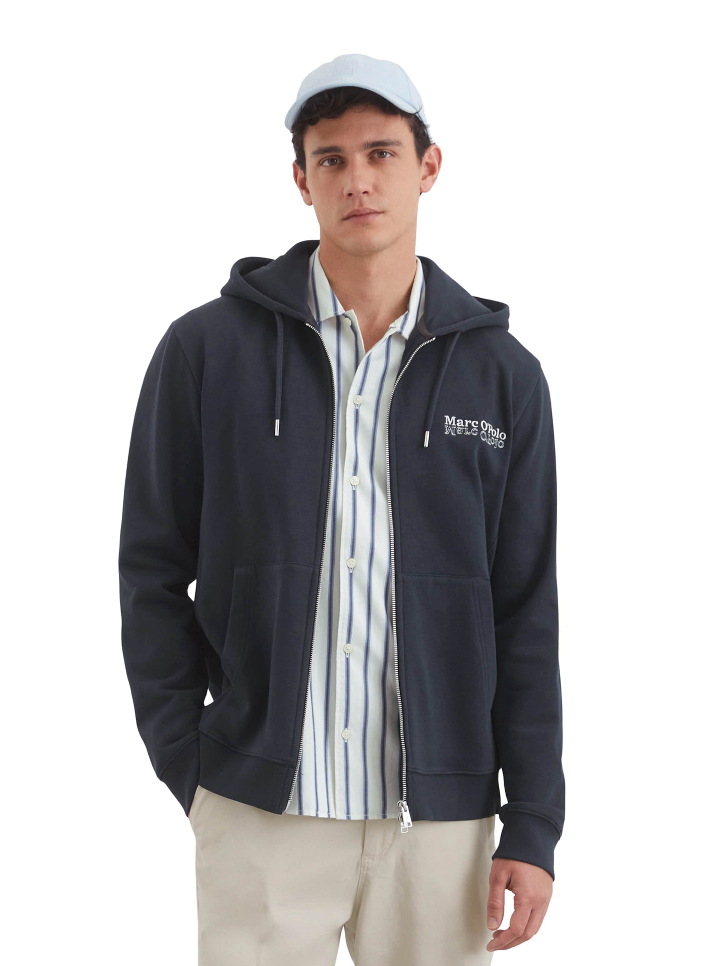 Marc O'Polo Кофта на молнии в Синий: спереди