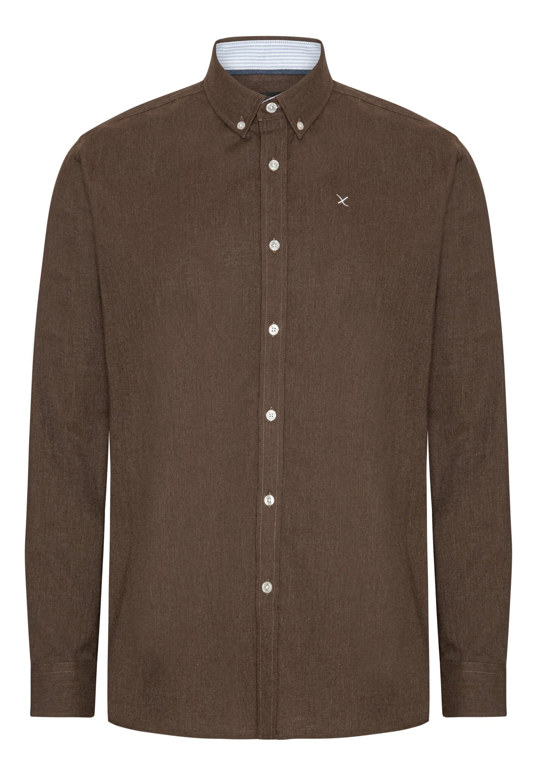 Coupe regular Chemise Clean Cut Copenhagen en marron : devant