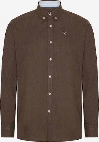 Clean Cut Copenhagen Button Up Shirt in Brown: front