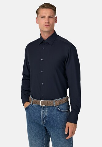 Boggi Milano Comfort fit Button Up Shirt in Blue: front