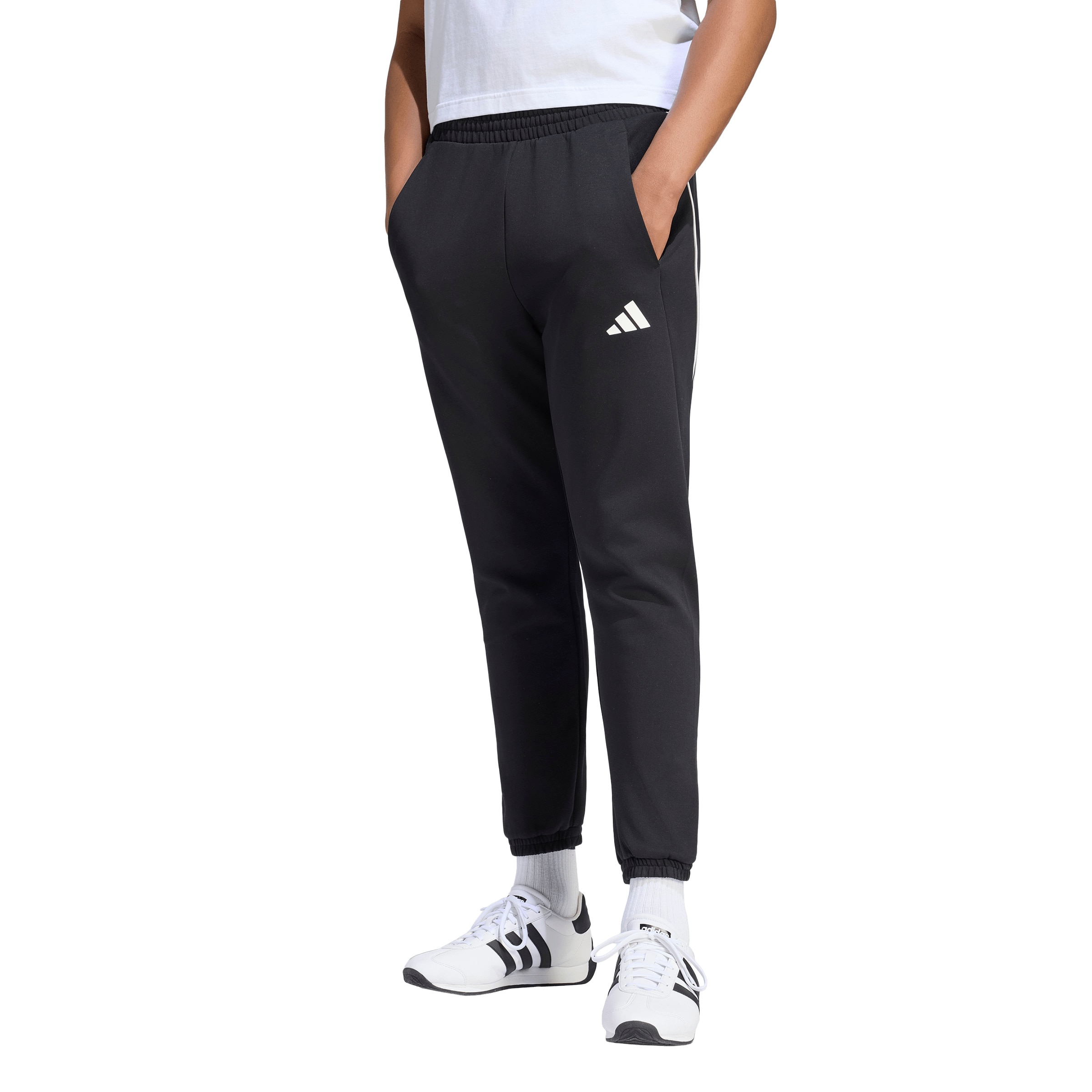 ADIDAS SPORTSWEAR Tapered Sportbroek 'Stadium' in Zwart: voorkant