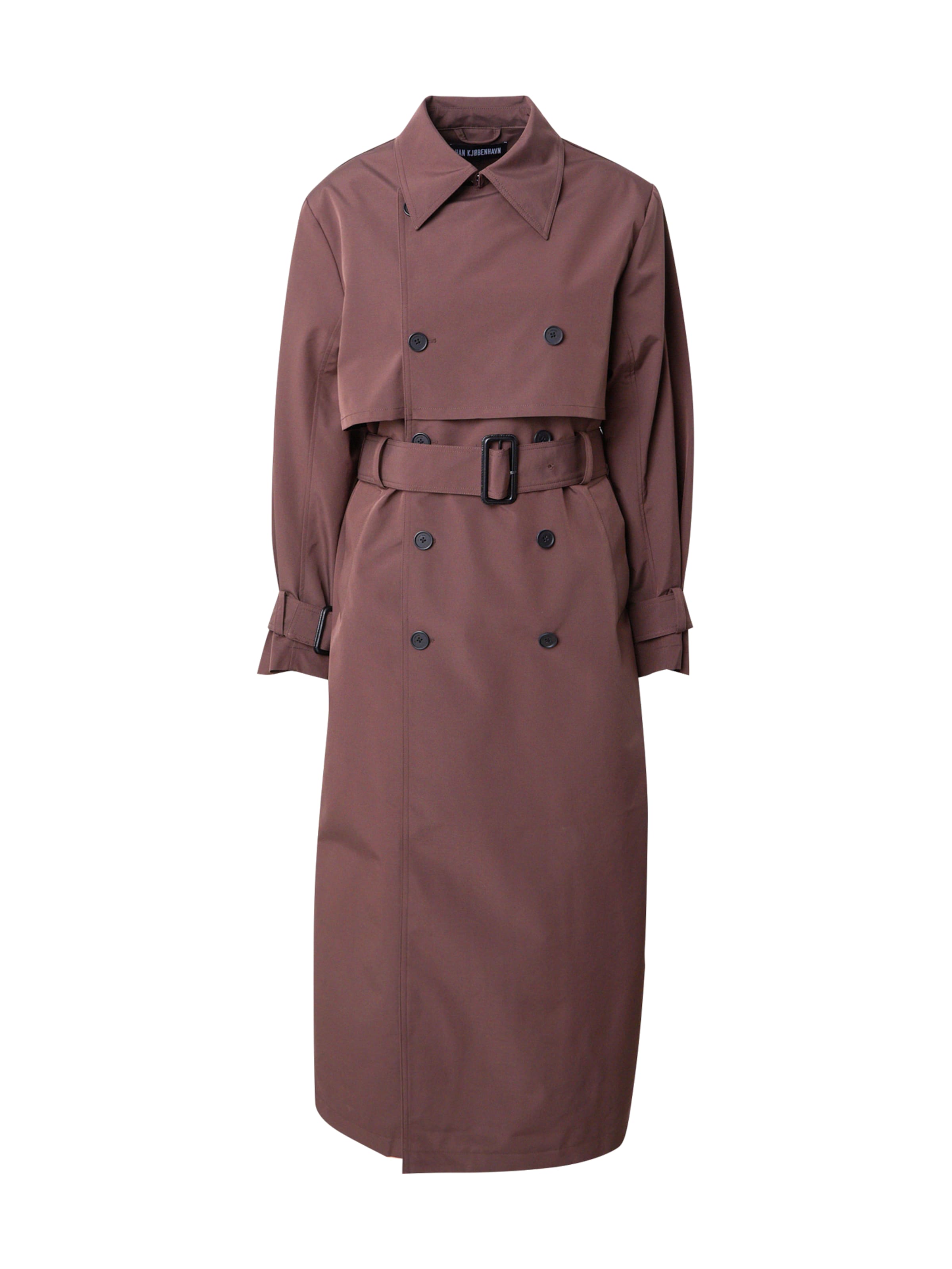 Han Kjøbenhavn Ανοιξιάτικο και φθινοπωρινό παλτό σε καφέ: μπροστά
