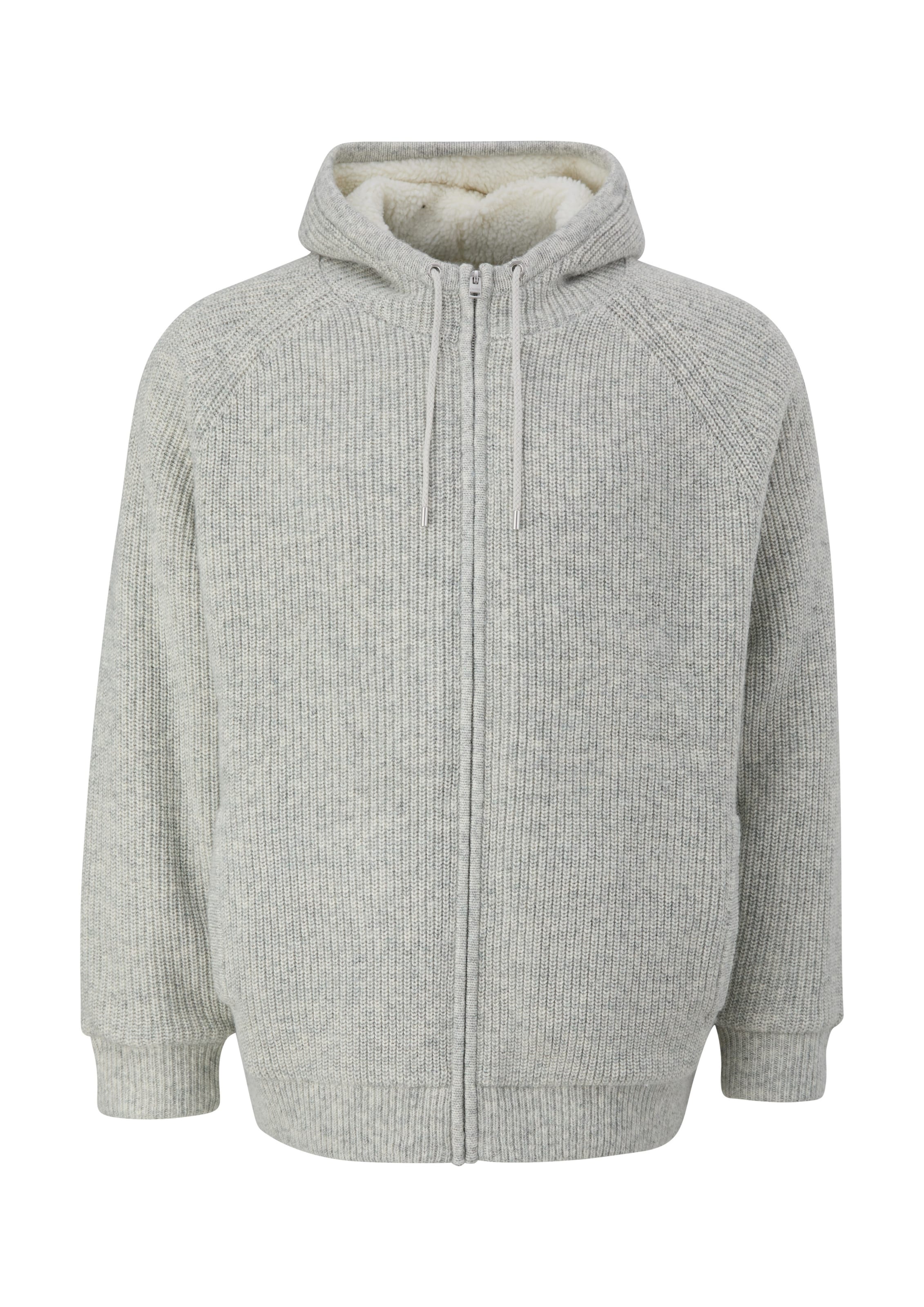 s.Oliver Men Big Sizes Strickjacke in Grau: Vorderseite