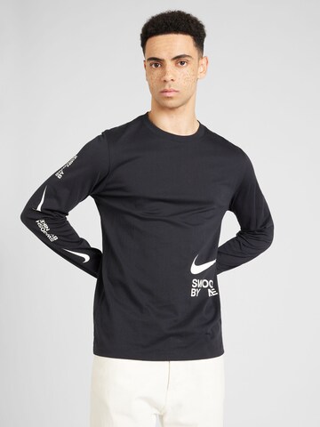 Nike Sportswear Тениска 'BIG SWOOSH' в черно: отпред