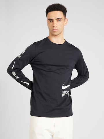 Nike Sportswear Shirt 'BIG SWOOSH' in Zwart: voorkant