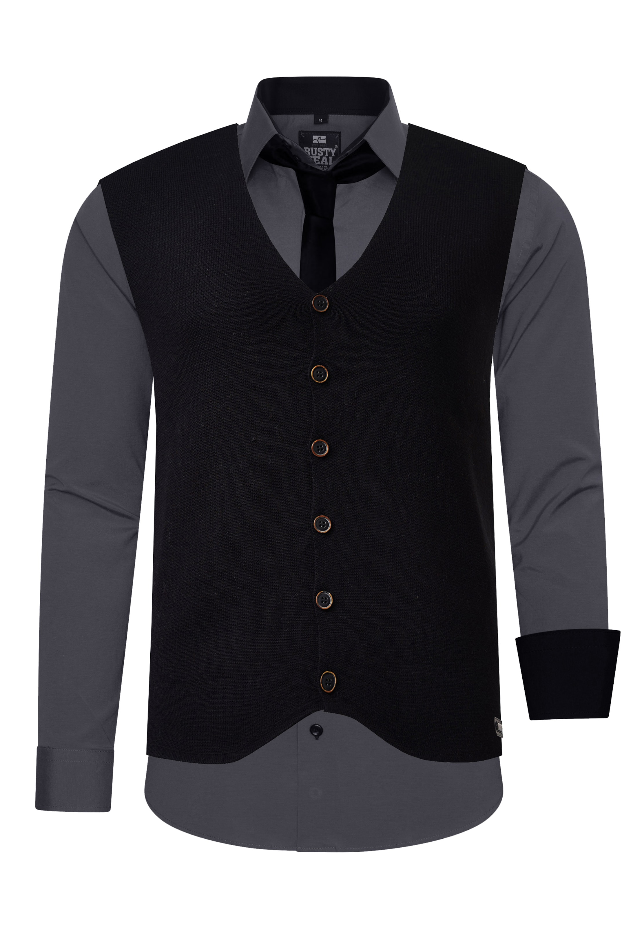 Rusty Neal Slim fit Button Up Shirt in Grey: front