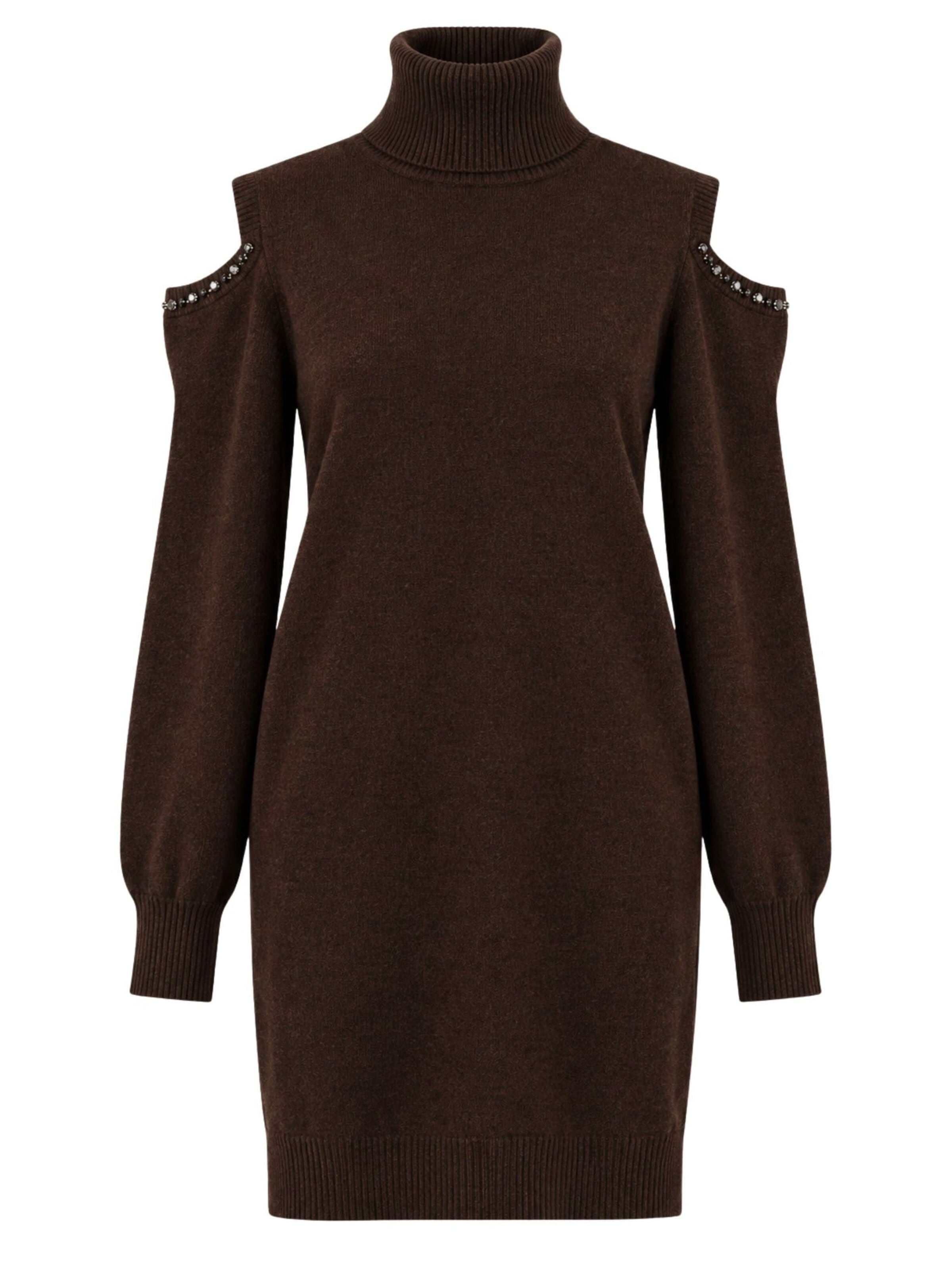 Twinset - Vestido de punto 'ACTITUDE' en marrón: frente
