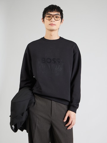 BOSS Sweatshirt 'Hong_CNY' in Black: front