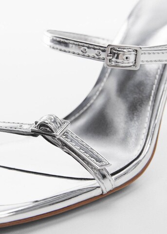 MANGO Strap Sandals 'May' in Silver
