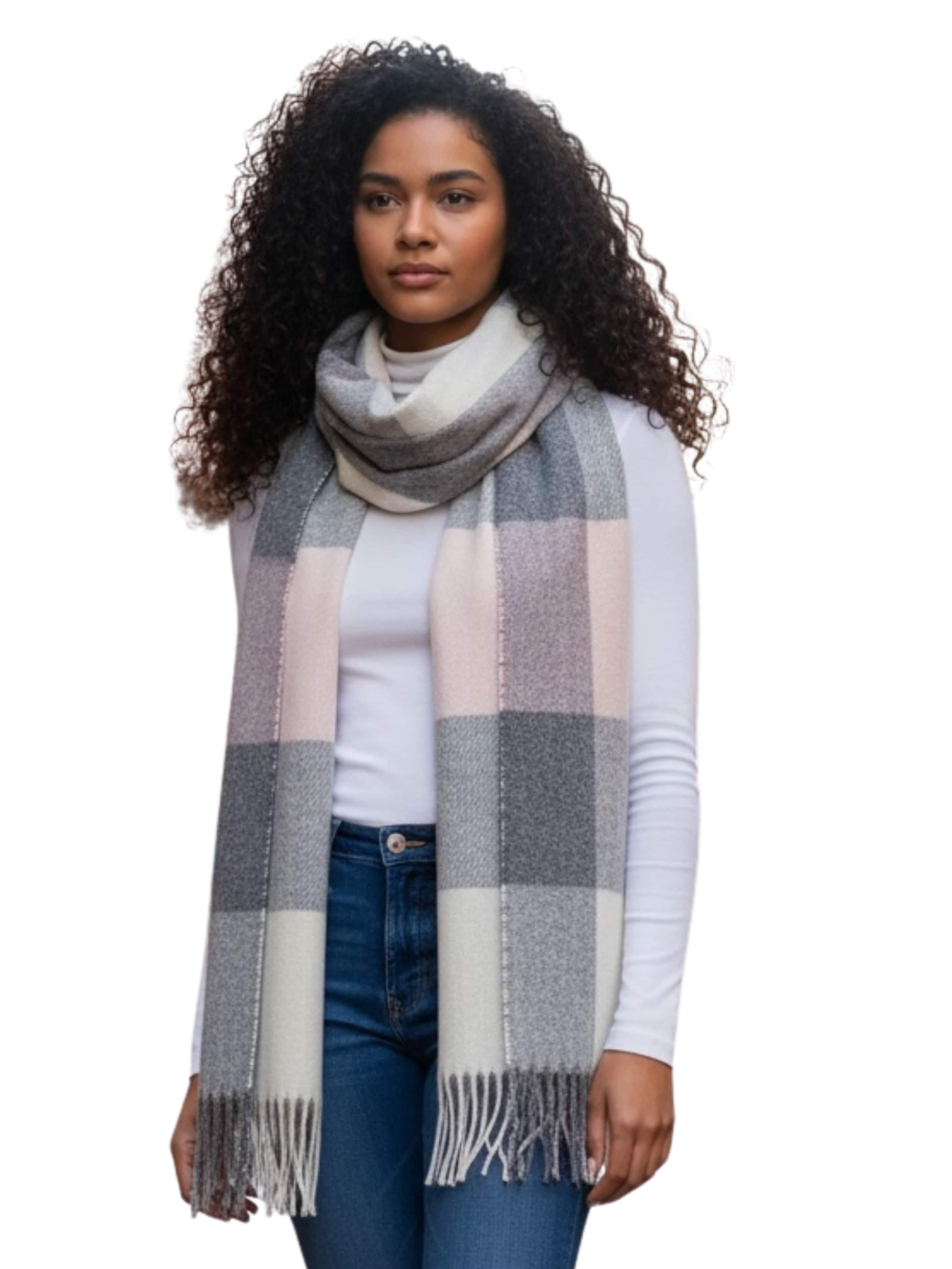 Kumixi Scarf 'Fransen' in Pink: front