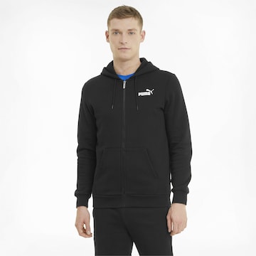 PUMA Zip-Up Hoodie 'Essentials' in Black: front