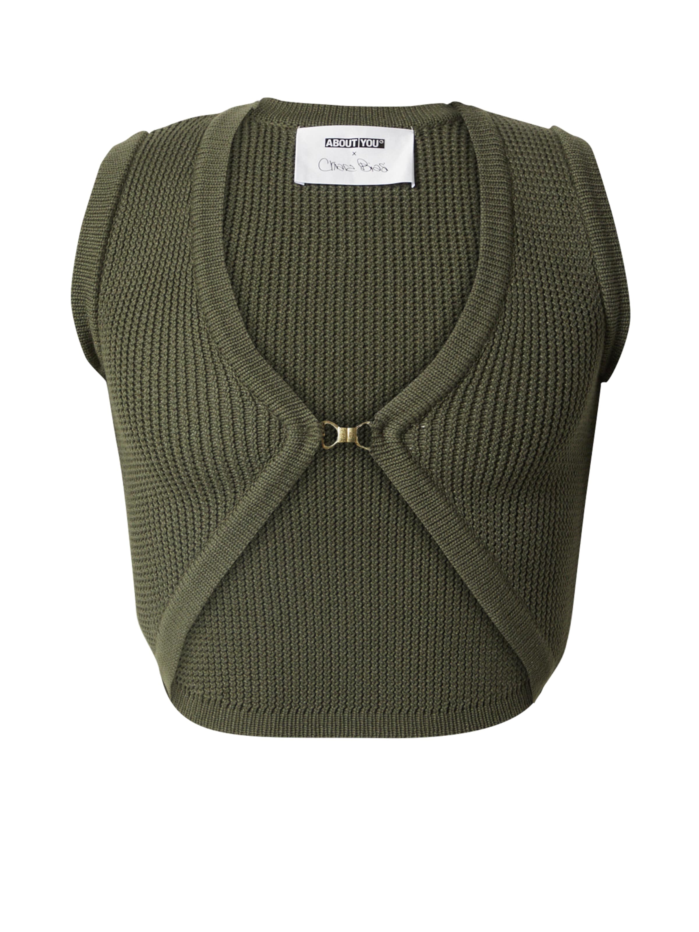 ABOUT YOU x Chiara Biasi Knitted Top 'Leona' in Green: front