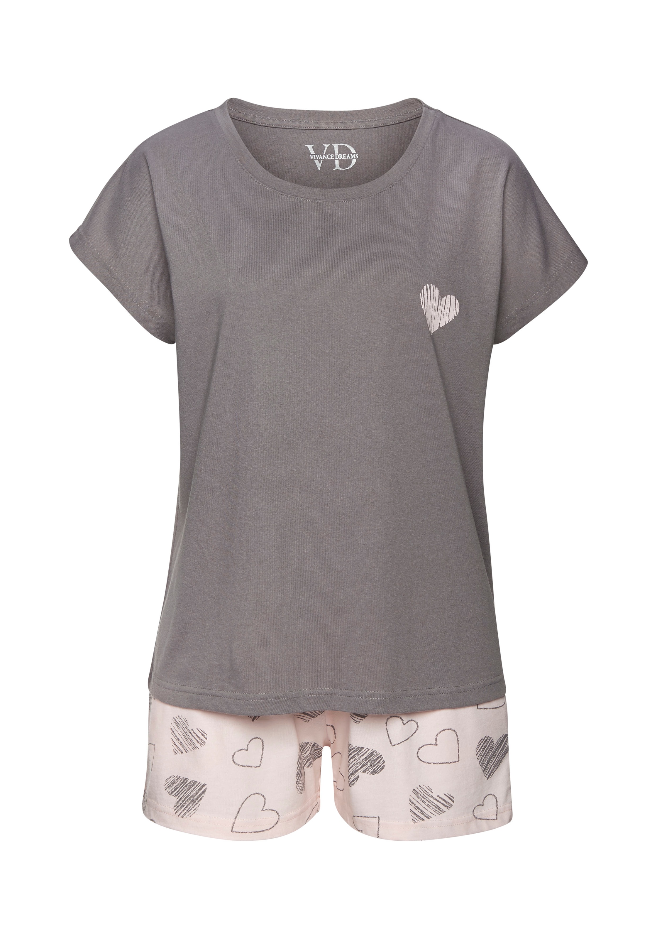 VIVANCE by LASCANA - Pijama 'Dreams' en beige