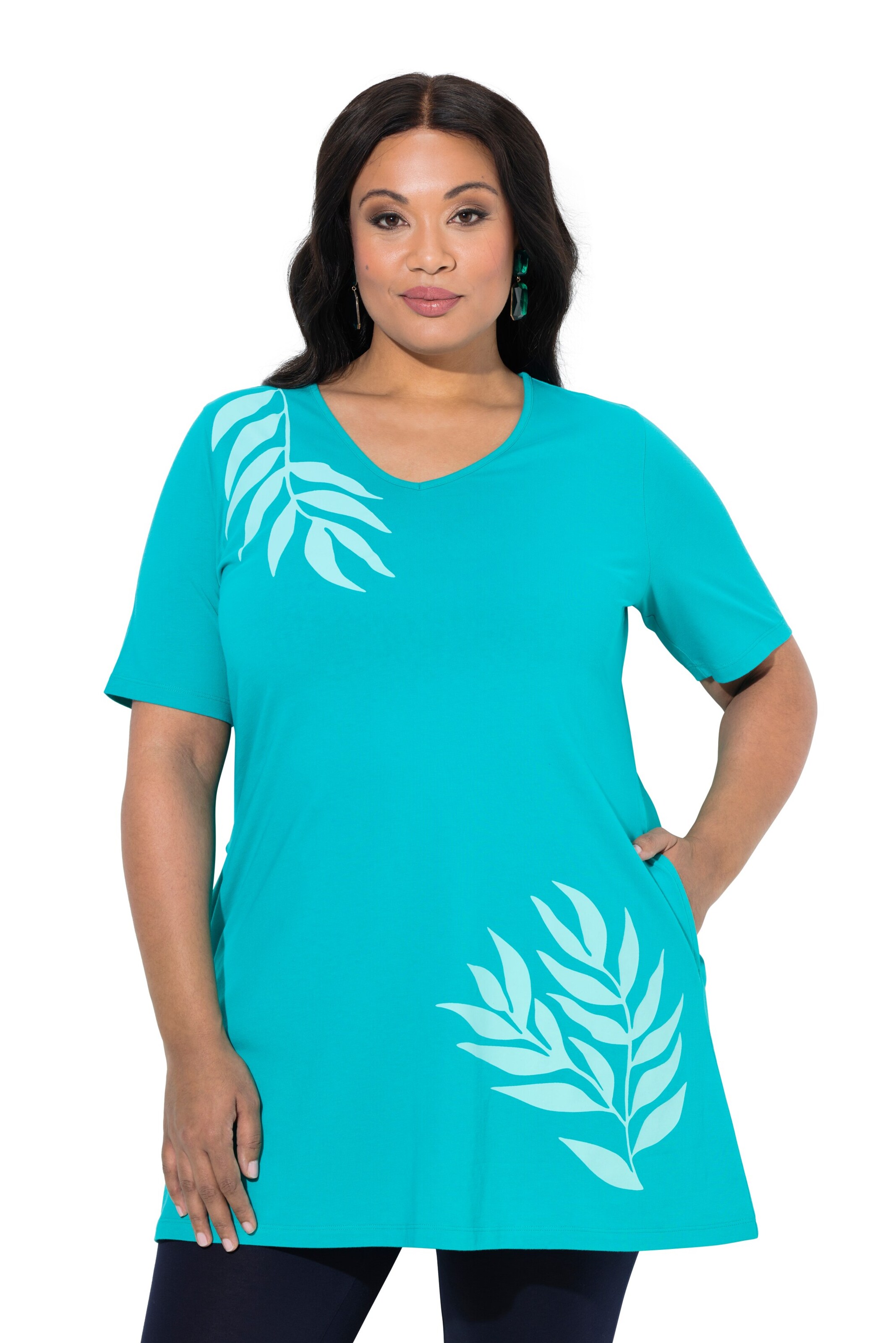 Ulla Popken Longshirt in Blau: Vorderseite