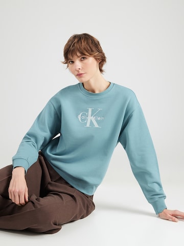 Sweat-shirt Calvin Klein Jeans en vert : devant