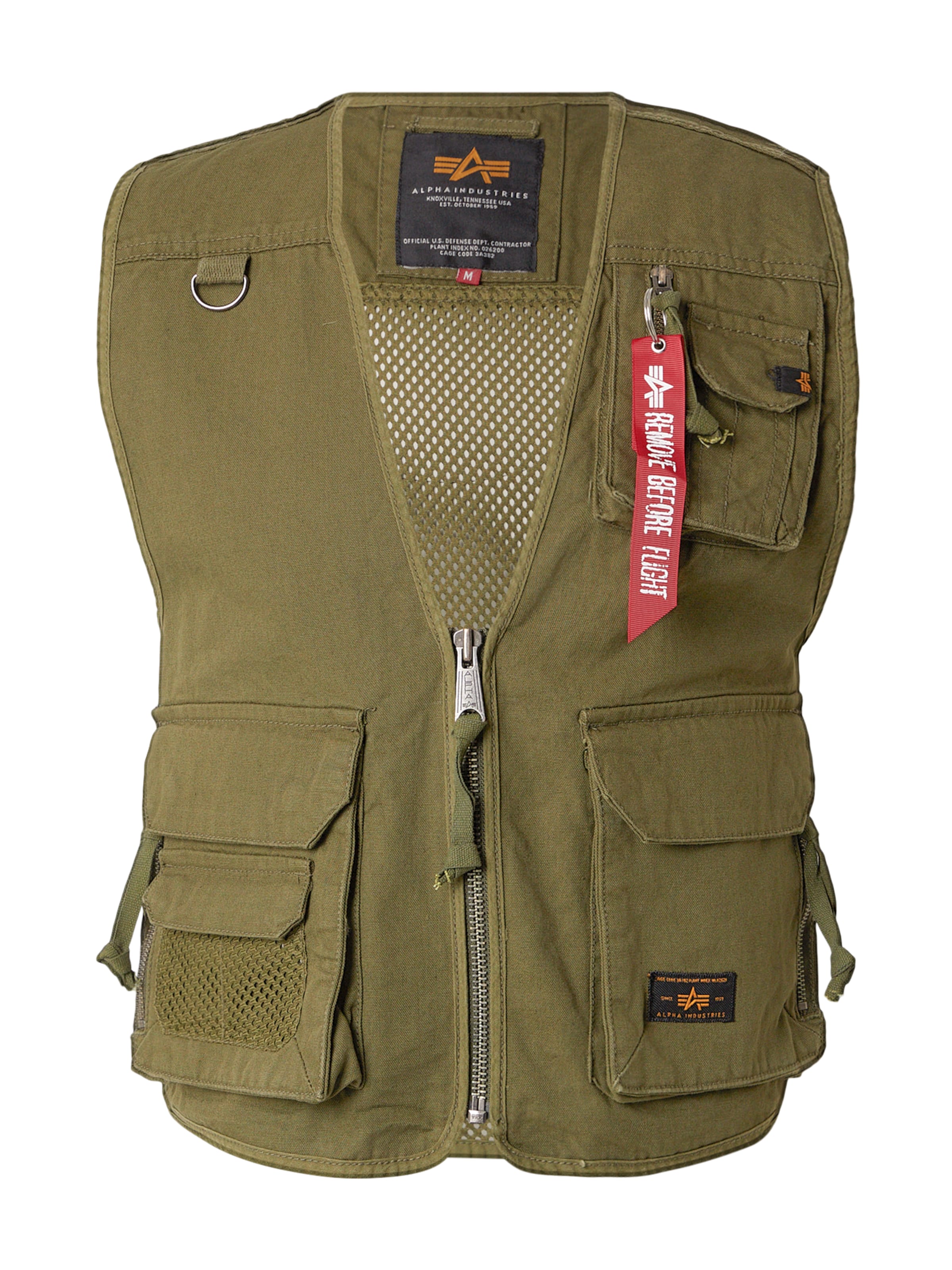 ALPHA INDUSTRIES Kamizelka sportowa 'Utility' w kolorze zielony: przód