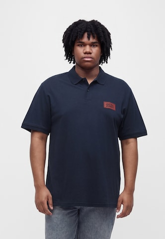 Jack & Jones Plus Majica 'JJRUSH' | modra barva: sprednja stran