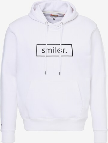 smiler. Sweatshirt 'Happy' in White: front