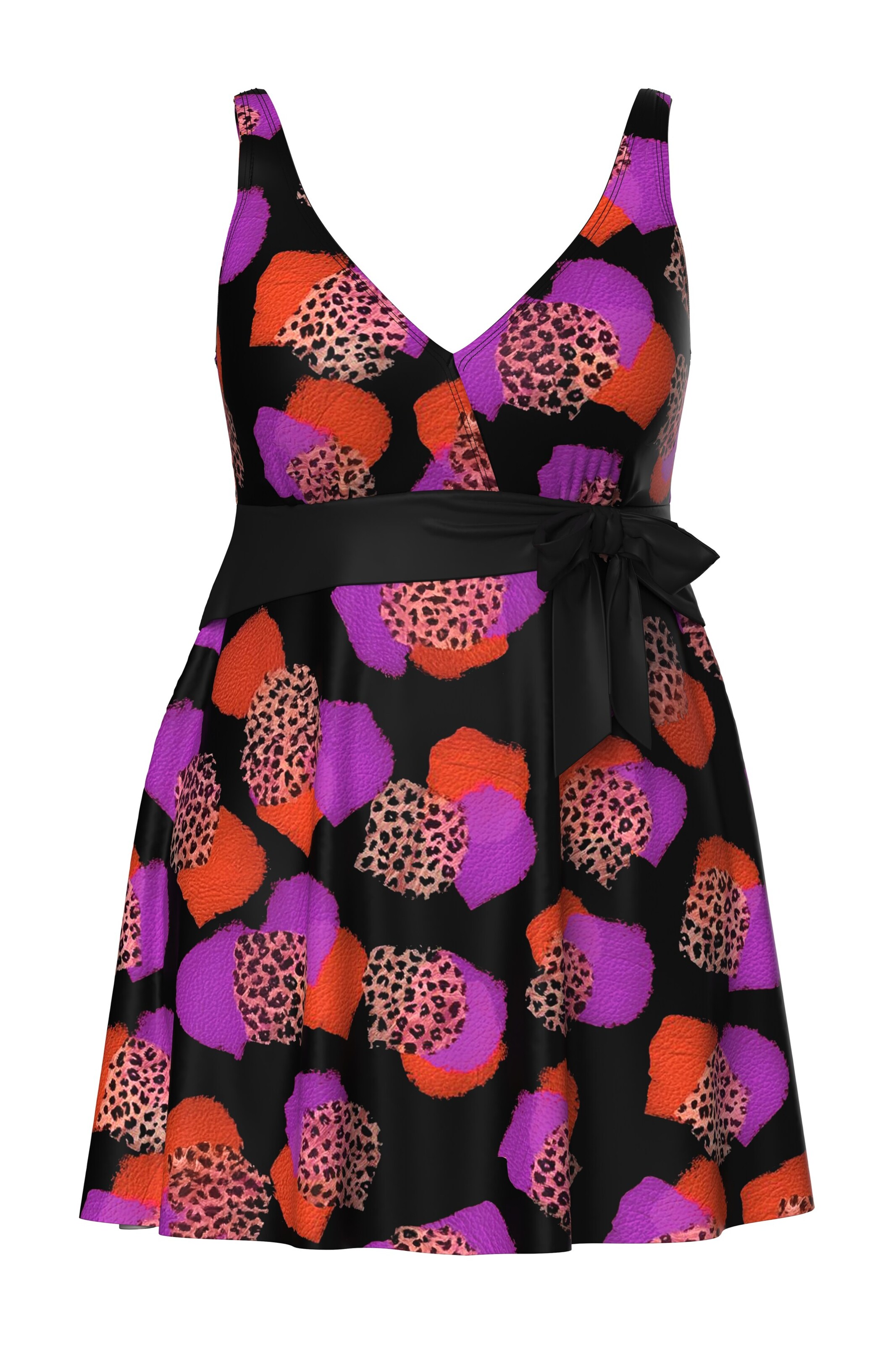 Ulla Popken Badeanzug in Schwarz: Vorderseite