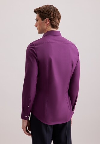 Coupe slim Chemise business 'Schwarze Rose' SEIDENSTICKER en violet