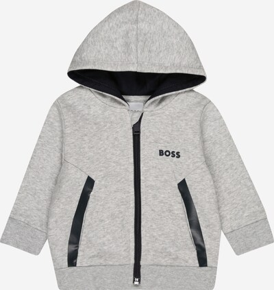 BOSS Kidswear Sudadera con cremallera en gris moteado / negro, Vista del producto