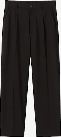 Bershka Loose fit Pleat-Front Pants in Black: front